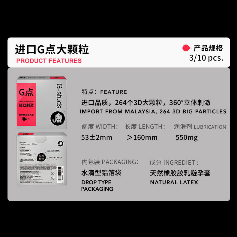 Elephant Condom 003 G-Studs 大颗粒 (3's)
