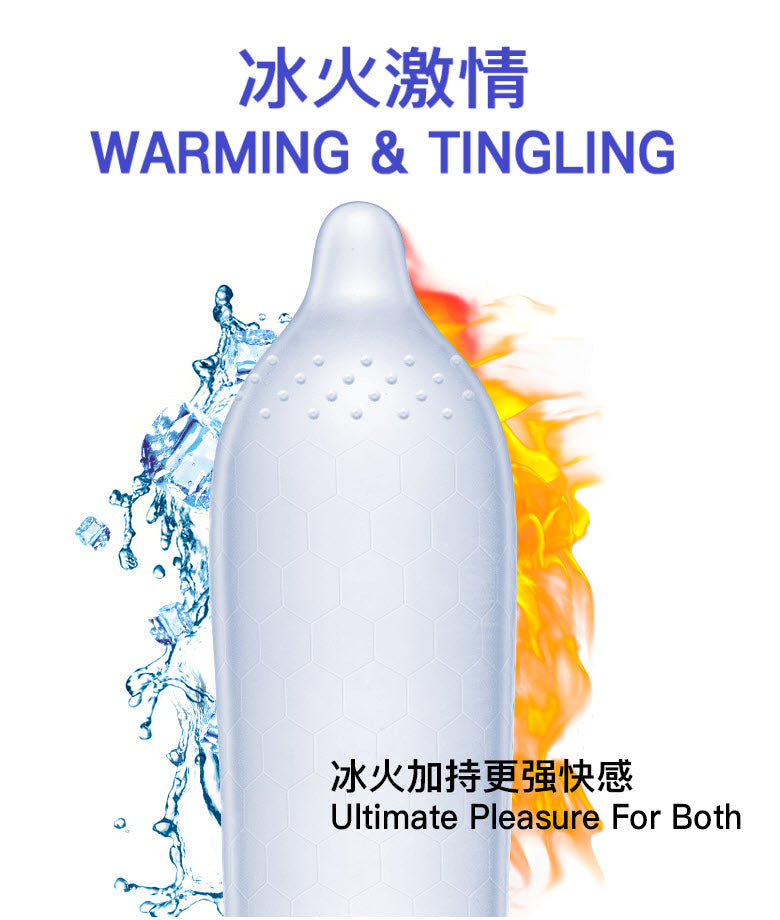Elephant Condom Hexagony Fire and Ice K纹 (10's)