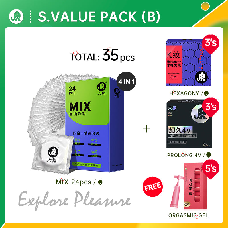 Elephant Condom Explorer Pleasure Value Pack (33-35's)
