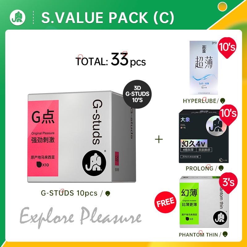 Elephant Condom Explorer Pleasure Value Pack (32-33's)