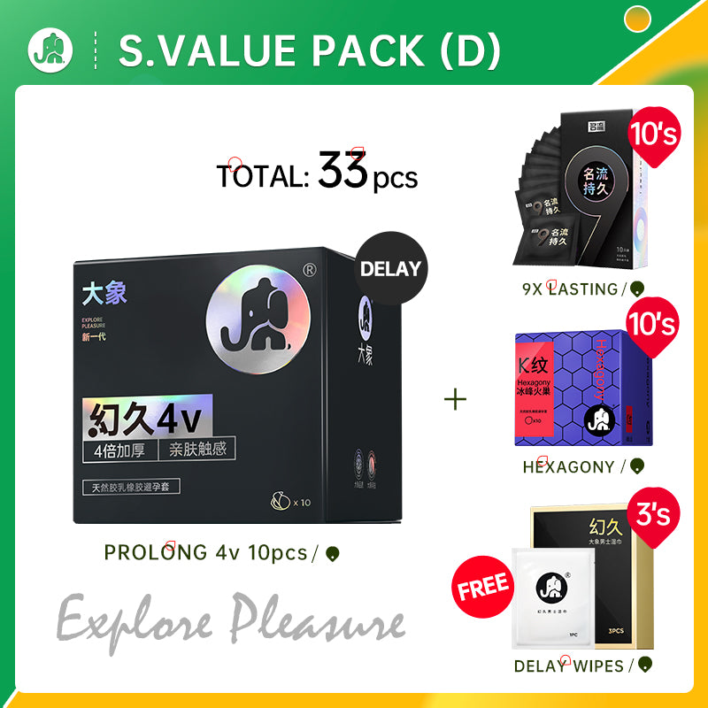Elephant Condom Explorer Pleasure Value Pack (32-33's)