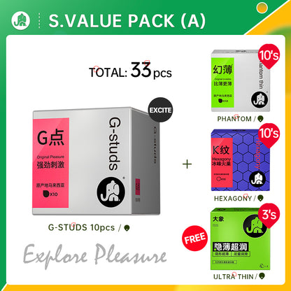 Elephant Condom Explorer Pleasure Value Pack (32-33's)