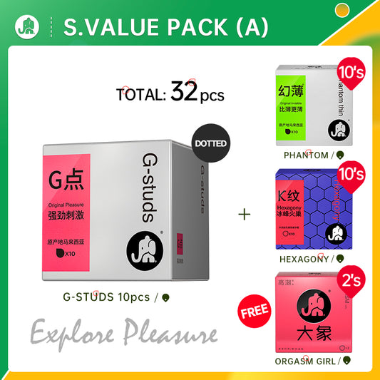 Elephant Condom Explorer Pleasure Value Pack (32-33's)